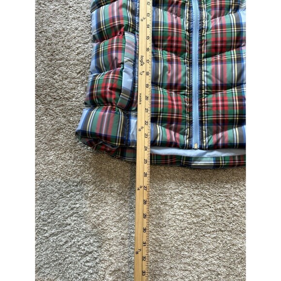 LANDS END Women’s BLUE Red Green HOLIDAY Plaid VEST Jacket S(6-8) - Picture 8 of 10